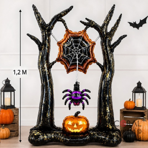 GLOBO METALIZADO HALLOWEEN TELARA�A 120 CM (U2604-14)